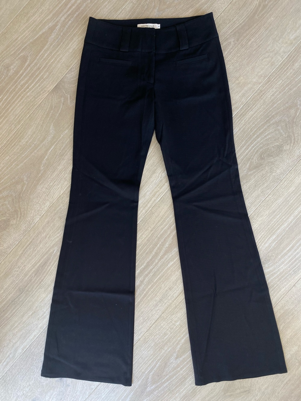 Centre Ville Paris Black Wide Leg Dress Pants Size 8 Career Trousers